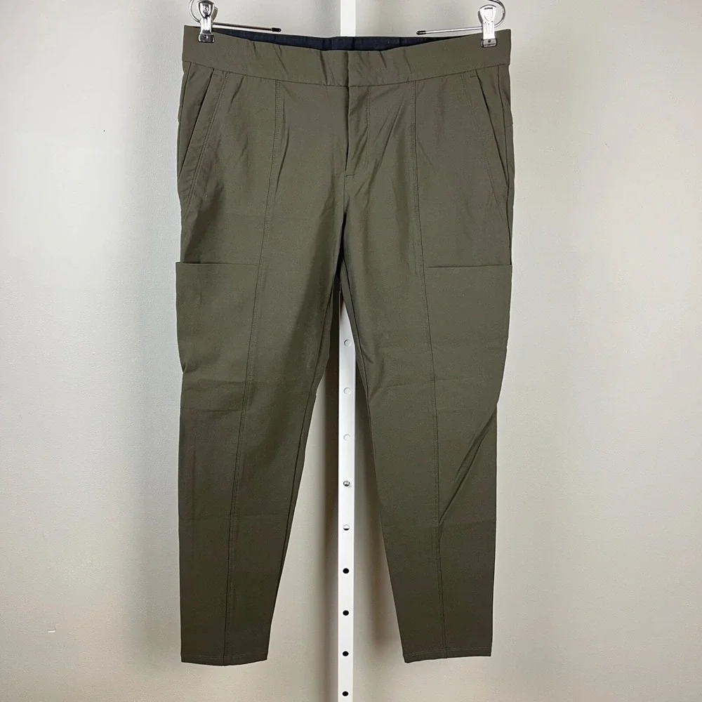 Athleta Wander Stash Skinny Pants Womens 12P Arbor Olive Green‎ Nylon Blend